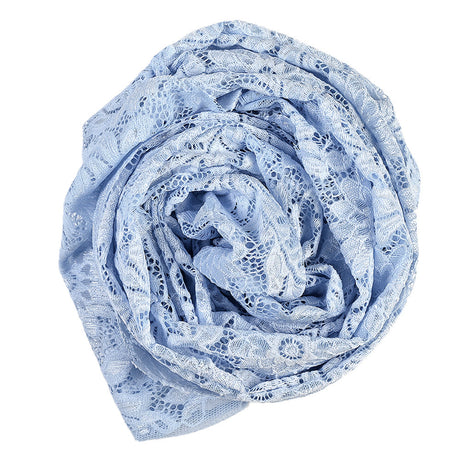 Re-Embroidered Stretch Lace - Placid Blue Sunflowers - McKee Collection