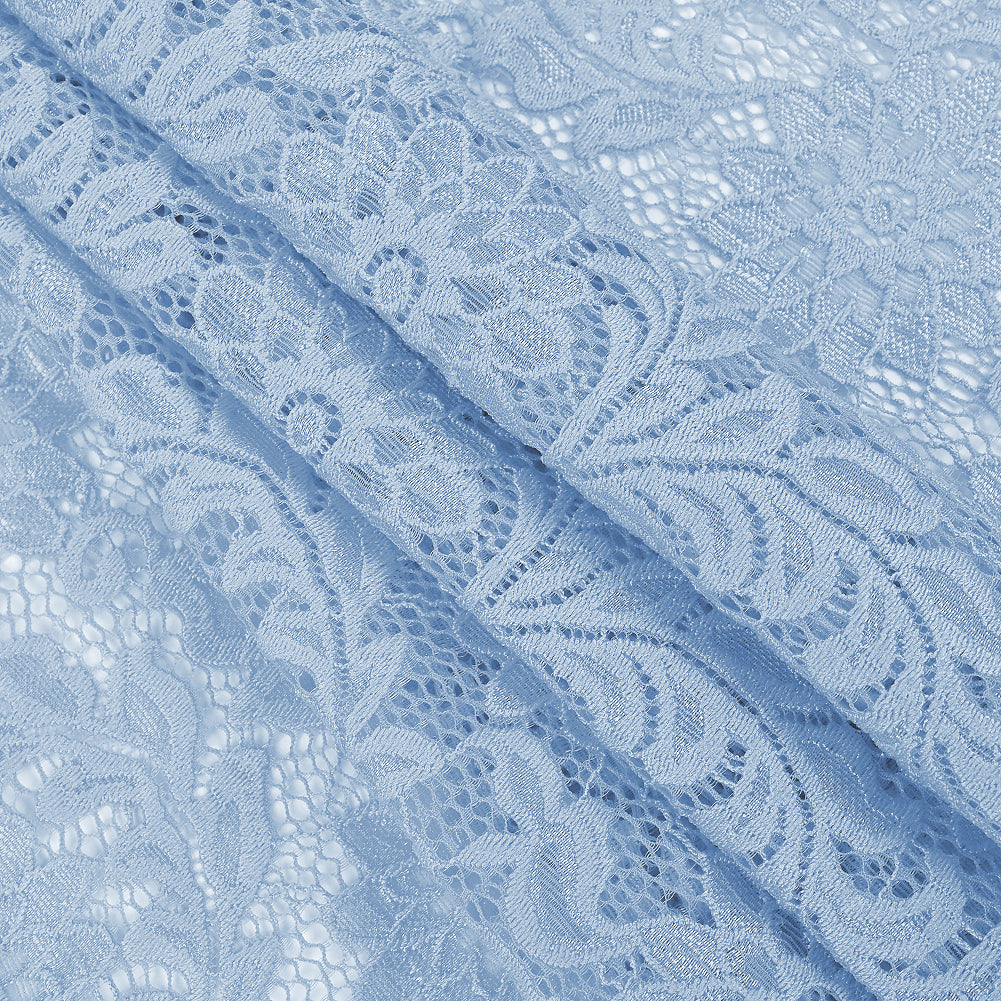 Re-Embroidered Stretch Lace - Placid Blue Sunflowers - McKee Collection