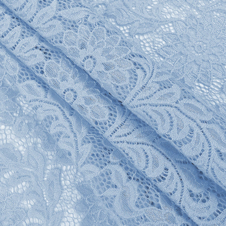 Re-Embroidered Stretch Lace - Placid Blue Sunflowers - McKee Collection