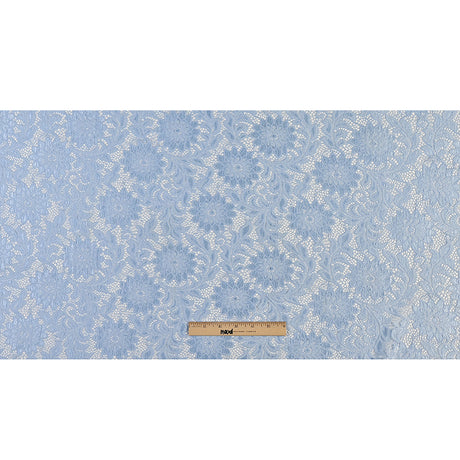 Re-Embroidered Stretch Lace - Placid Blue Sunflowers - McKee Collection