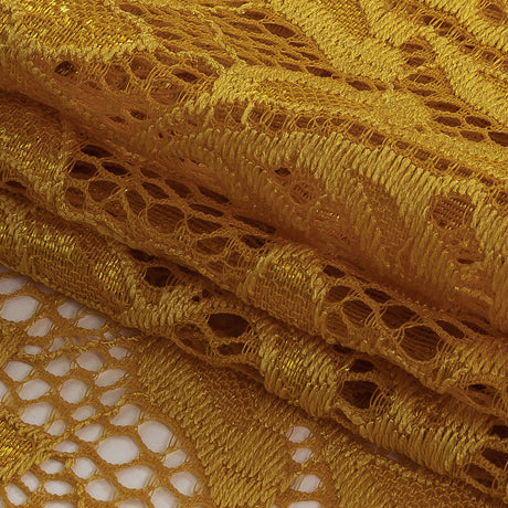 Re-Embroidered Stretch Lace - Mustard Sunflowers - McKee Collection