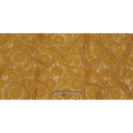 Re-Embroidered Stretch Lace - Mustard Sunflowers - McKee Collection