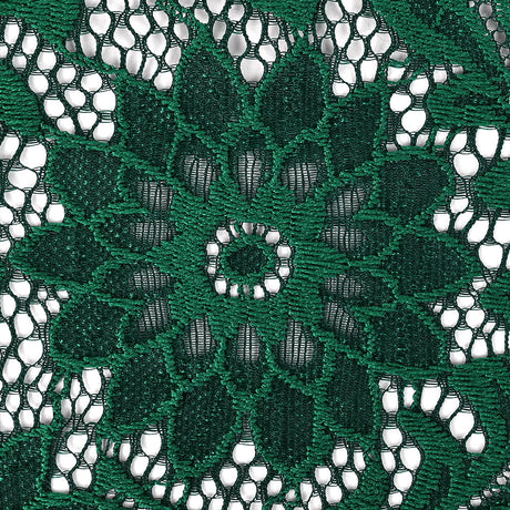 Re-Embroidered Stretch Lace - Emerald Sunflowers - McKee Collection