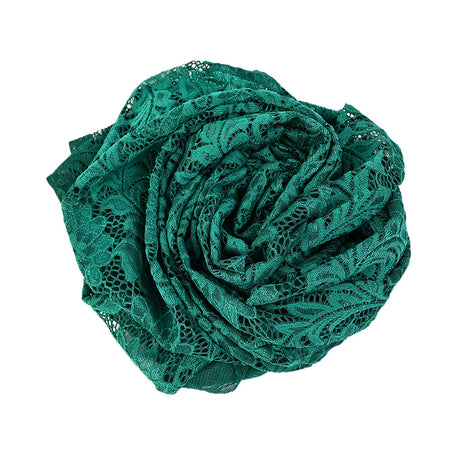 Re-Embroidered Stretch Lace - Emerald Sunflowers - McKee Collection