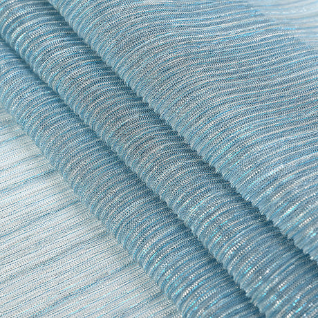 Metallic Stretch Plisse - Baby Blue - Natalia Collection