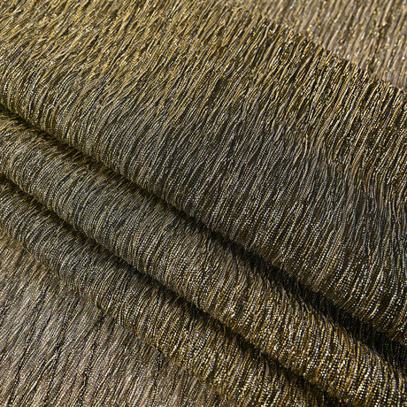 Metallic Stretch Plisse - Black and Gold - Natalia Collection