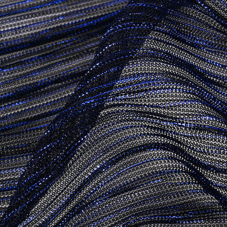 Metallic Stretch Plisse - Magnetic Blue - Natalia Collection