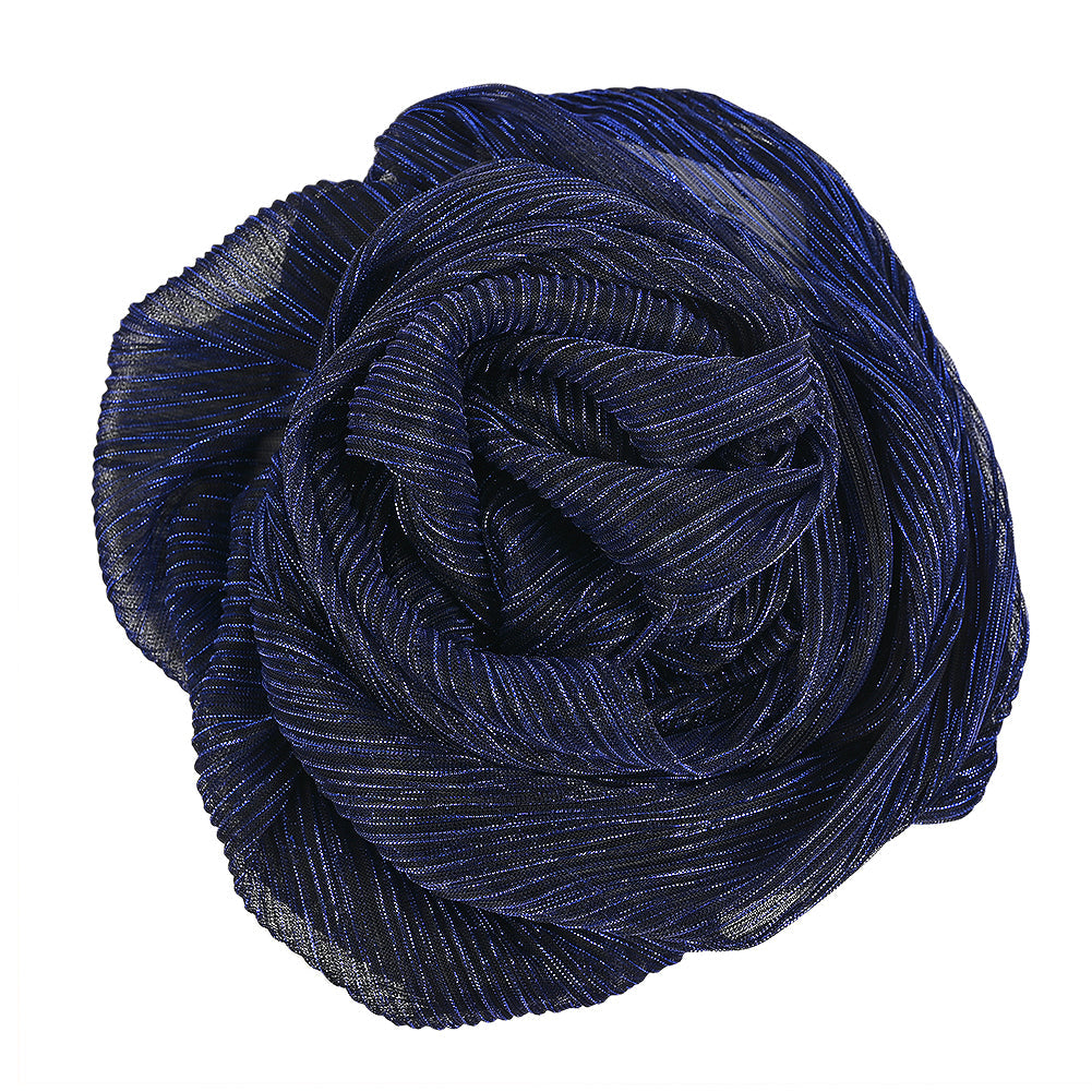 Metallic Stretch Plisse - Magnetic Blue - Natalia Collection