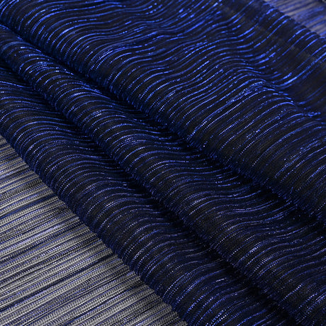Metallic Stretch Plisse - Magnetic Blue - Natalia Collection