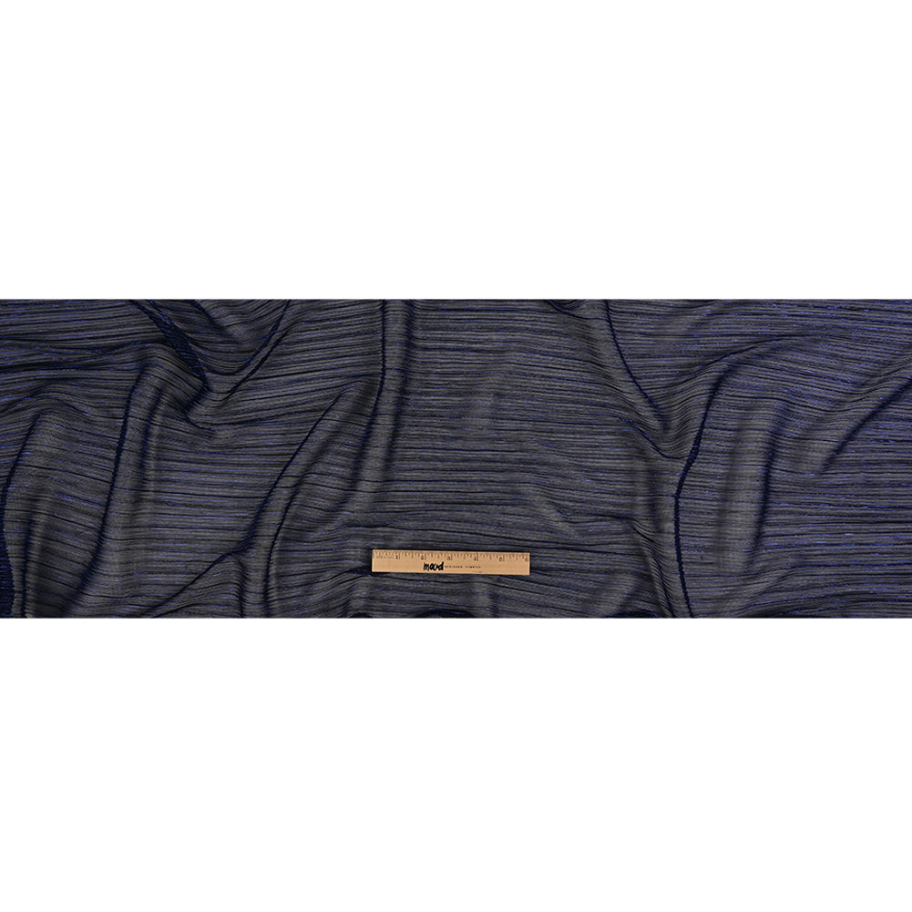 Metallic Stretch Plisse - Magnetic Blue - Natalia Collection