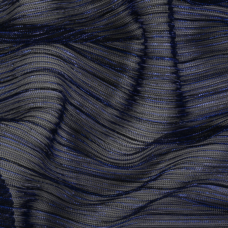 Metallic Stretch Plisse - Magnetic Blue - Natalia Collection