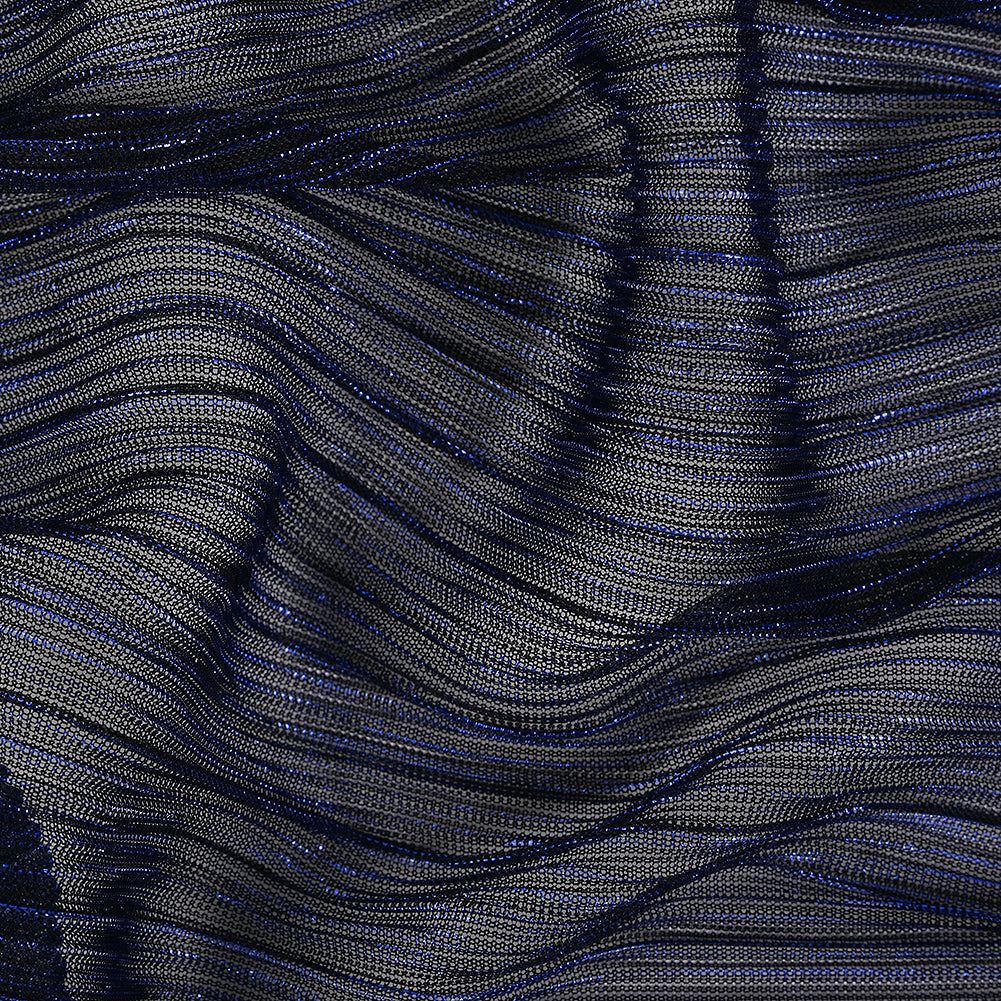 Metallic Stretch Plisse - Magnetic Blue - Natalia Collection