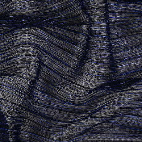 Metallic Stretch Plisse - Magnetic Blue - Natalia Collection