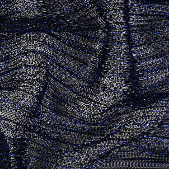 Metallic Stretch Plisse - Magnetic Blue - Natalia Collection