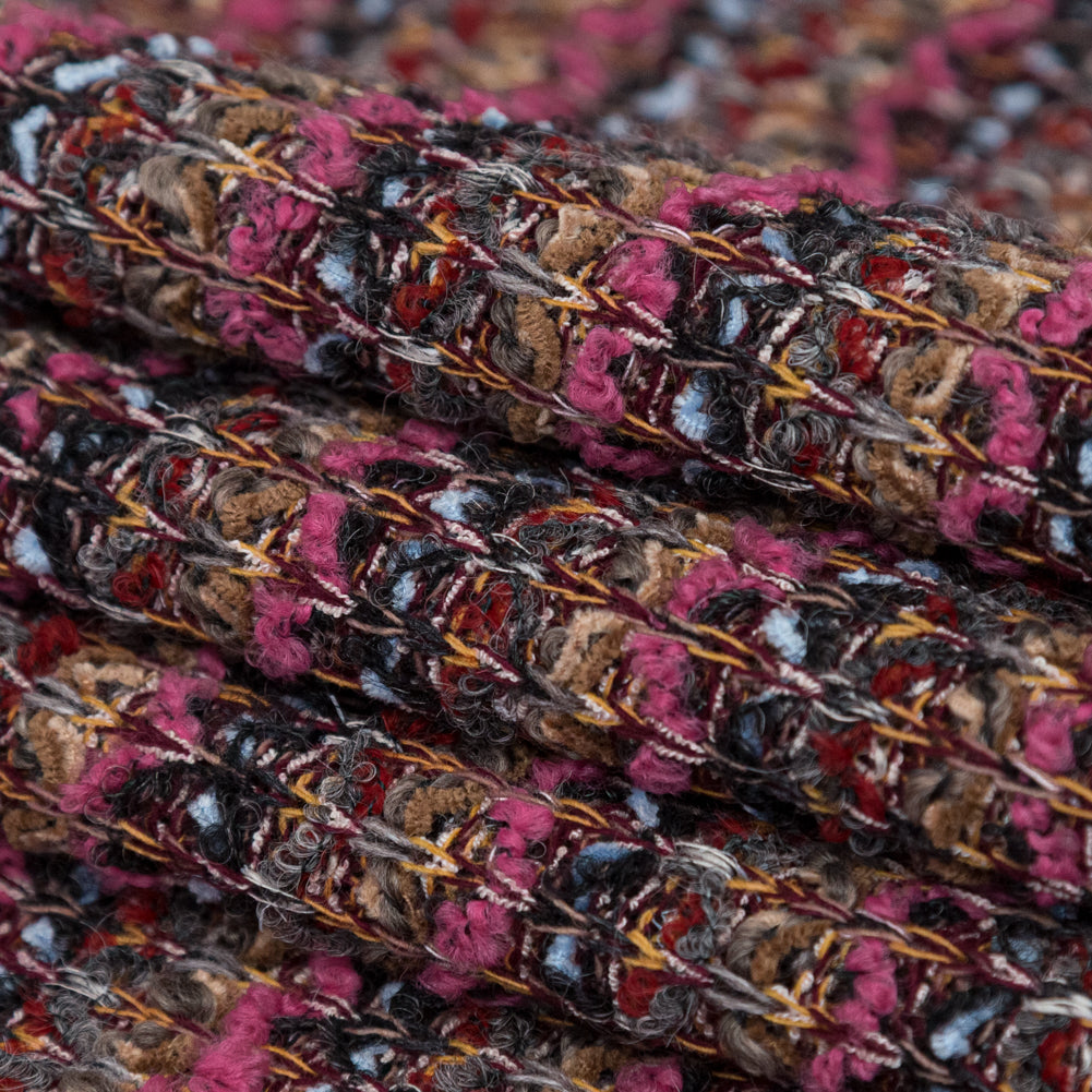 Magenta, Mustard and Navy Striped Blended Wool Knit