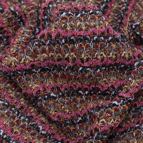 Magenta, Mustard and Navy Striped Blended Wool Knit