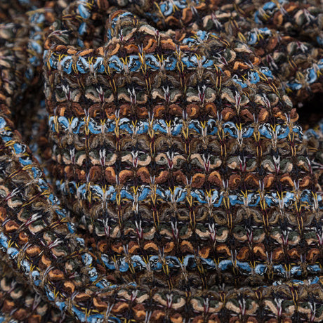 Brown, Aqua and Olive Striped Blended Wool Knit