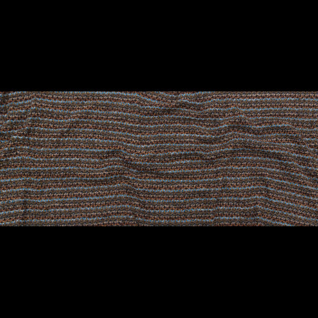 Brown, Aqua and Olive Striped Blended Wool Knit
