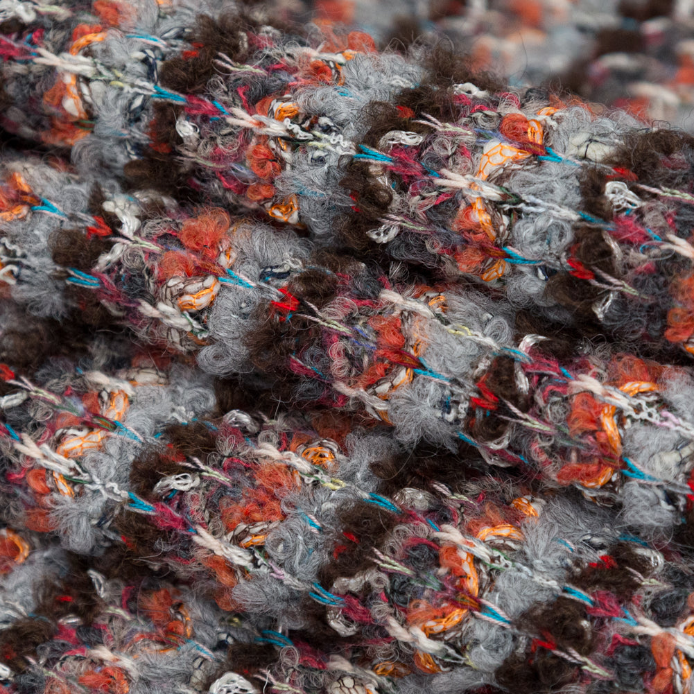 Rustic Orange, Chocolate Lab and Gray Striped Blended Wool Knit