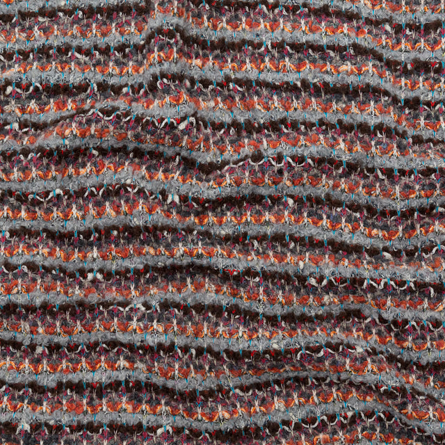 Rustic Orange, Chocolate Lab and Gray Striped Blended Wool Knit