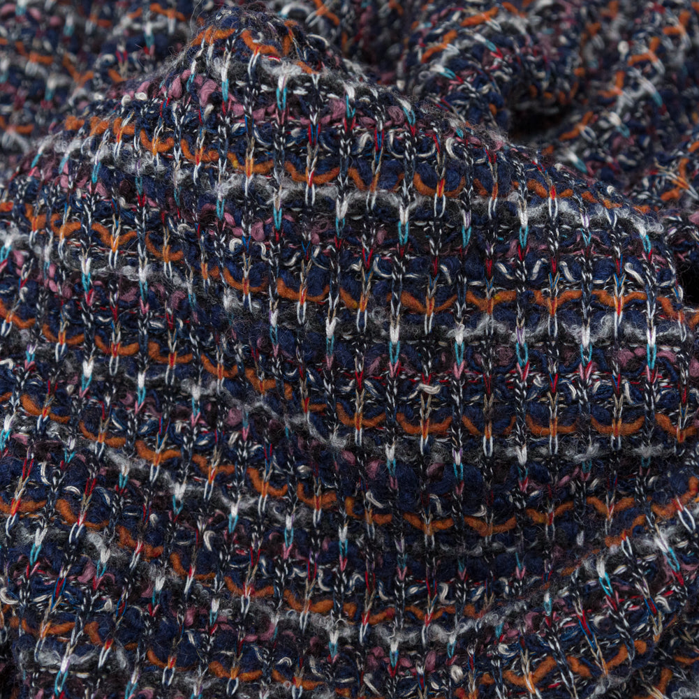 Eclipse, Rustic Orange and Red Striped Blended Wool Knit