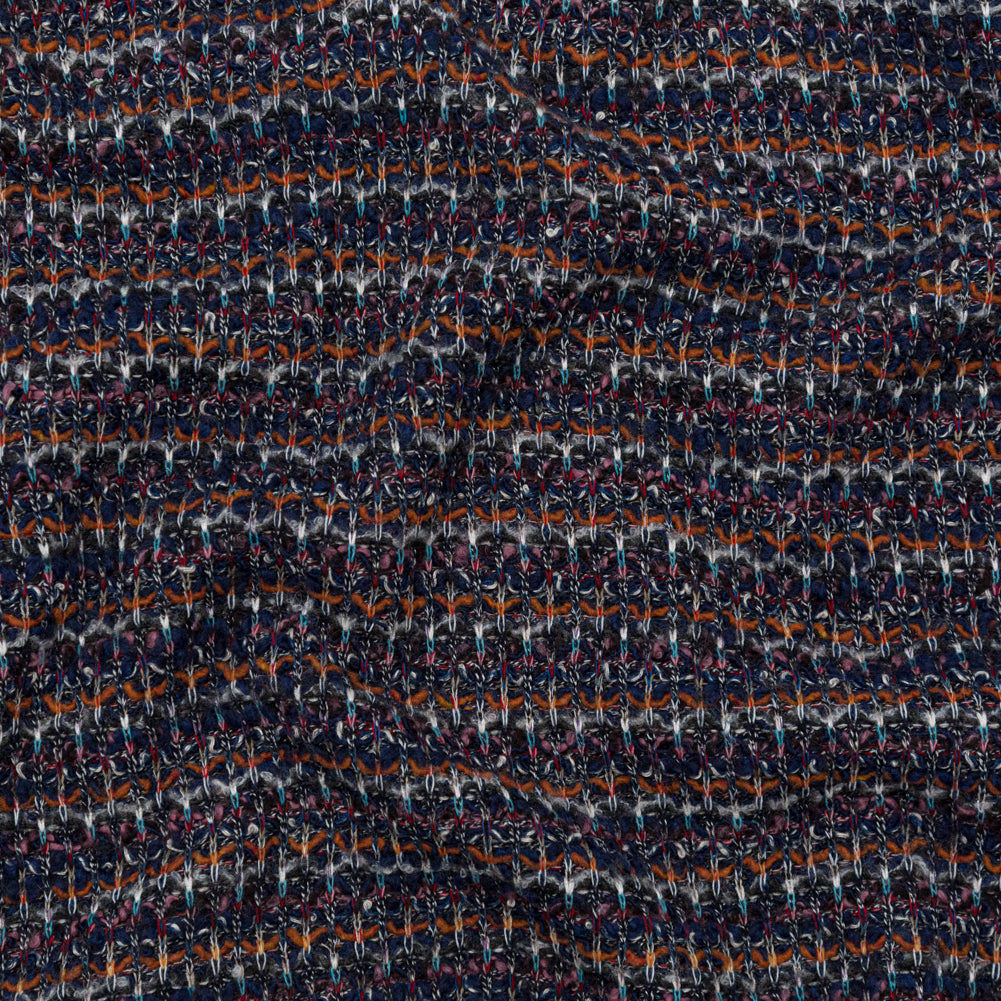 Eclipse, Rustic Orange and Red Striped Blended Wool Knit