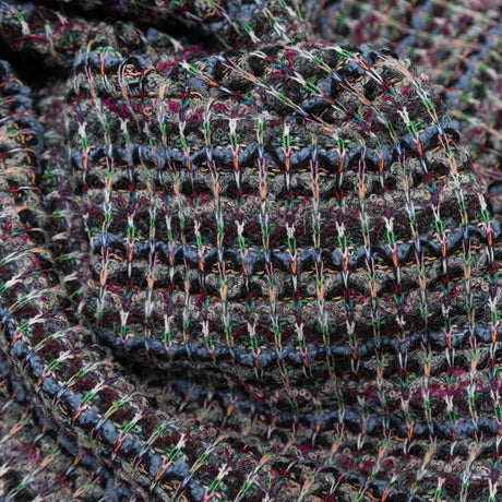 Steel Blue, Green and Fuchsia Striped Blended Wool Knit
