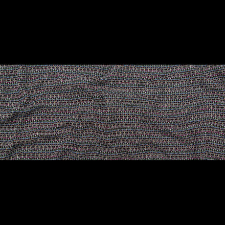 Steel Blue, Green and Fuchsia Striped Blended Wool Knit