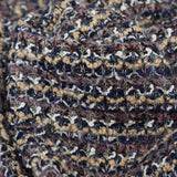 Dusty Rose, Beige and Eclipse Striped Blended Wool Knit with Multicolor Metallic Accents