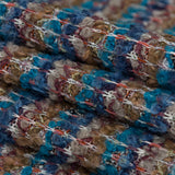 Turquoise, Golden Olive and Coral Striped Blended Wool Knit