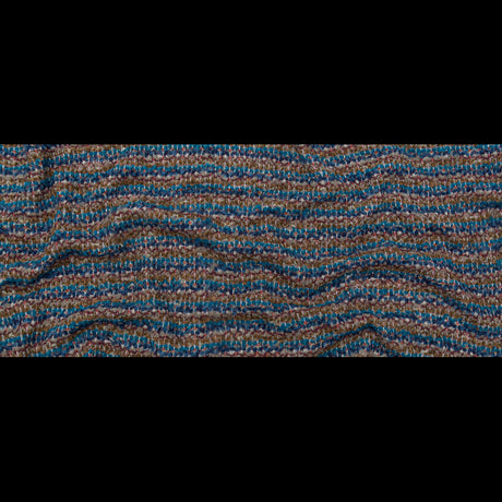 Turquoise, Golden Olive and Coral Striped Blended Wool Knit