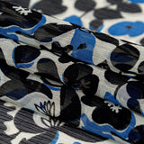 Famous NYC Designer Plum Kitten, Silver Birch and Marina Floral Crinkled Silk Chiffon