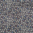 Famous NYC Designer Blackened Pearl, Jet Stream and Alaskan Blue Tossed Floral and Gingham Silk Georgette