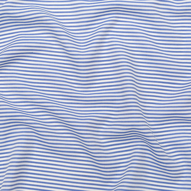 Cornflower Blue and White Candy Striped Slubbed Rayon Woven