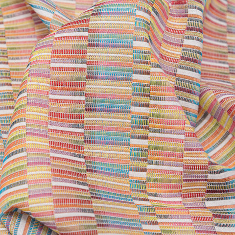 Rainbow Barcode Striped Cotton and Polyester Woven