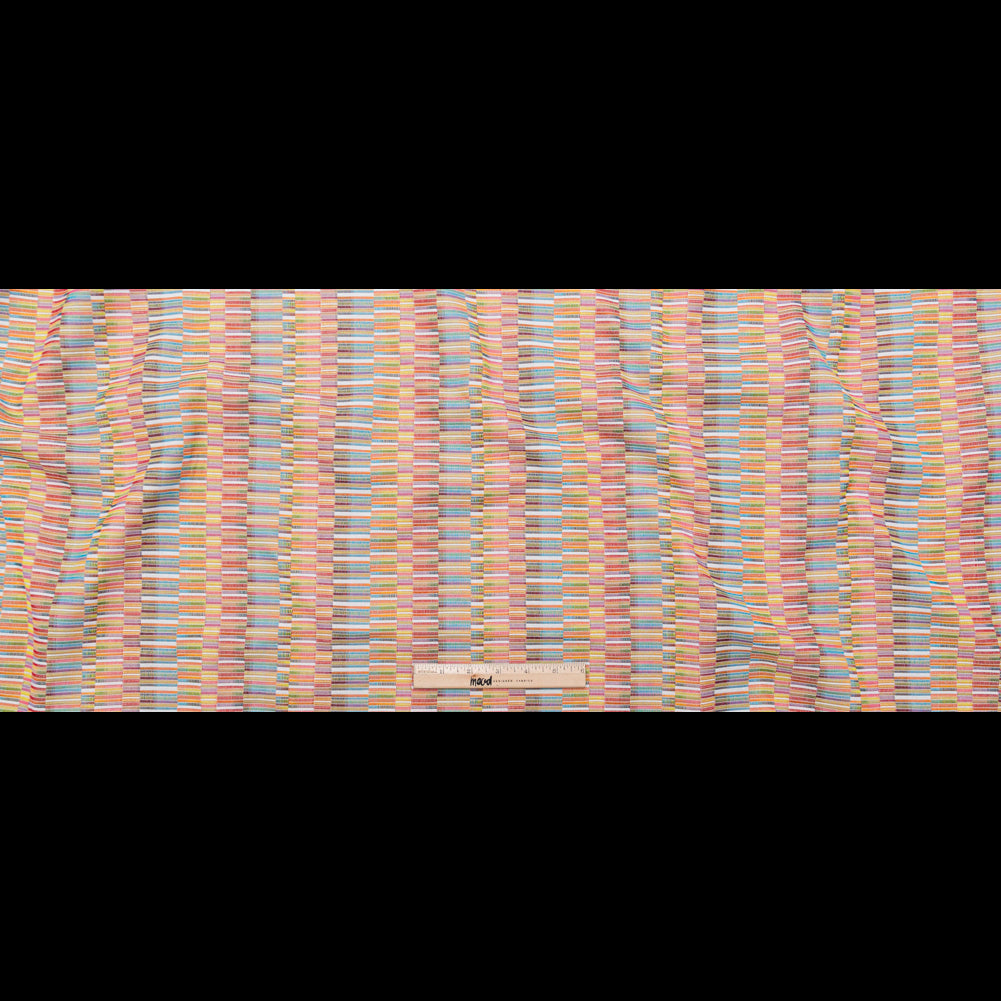 Rainbow Barcode Striped Cotton and Polyester Woven