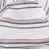 Italian Tomato Puree, White and Magnet Striped Cotton Voile