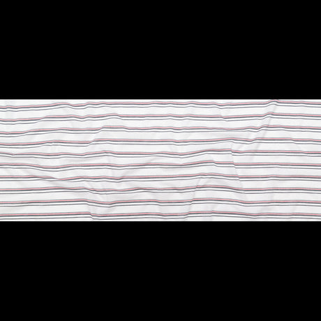 Italian Tomato Puree, White and Magnet Striped Cotton Voile