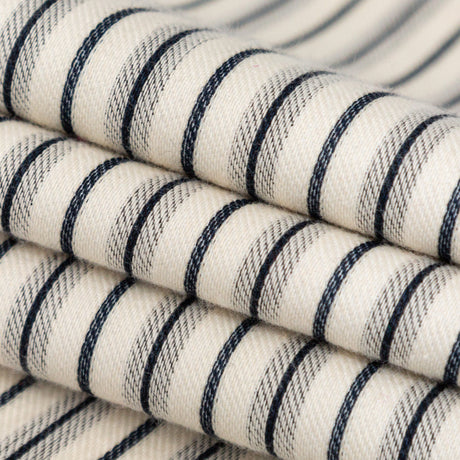 Italian Turtledove and Parisian Night Striped Stretch Twill Knit