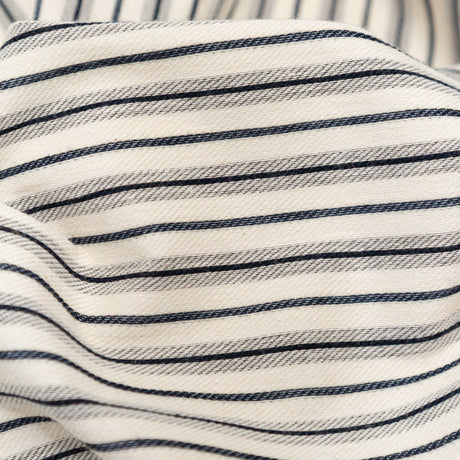 Italian Turtledove and Parisian Night Striped Stretch Twill Knit