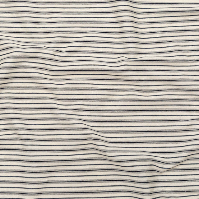 Italian Turtledove and Parisian Night Striped Stretch Twill Knit