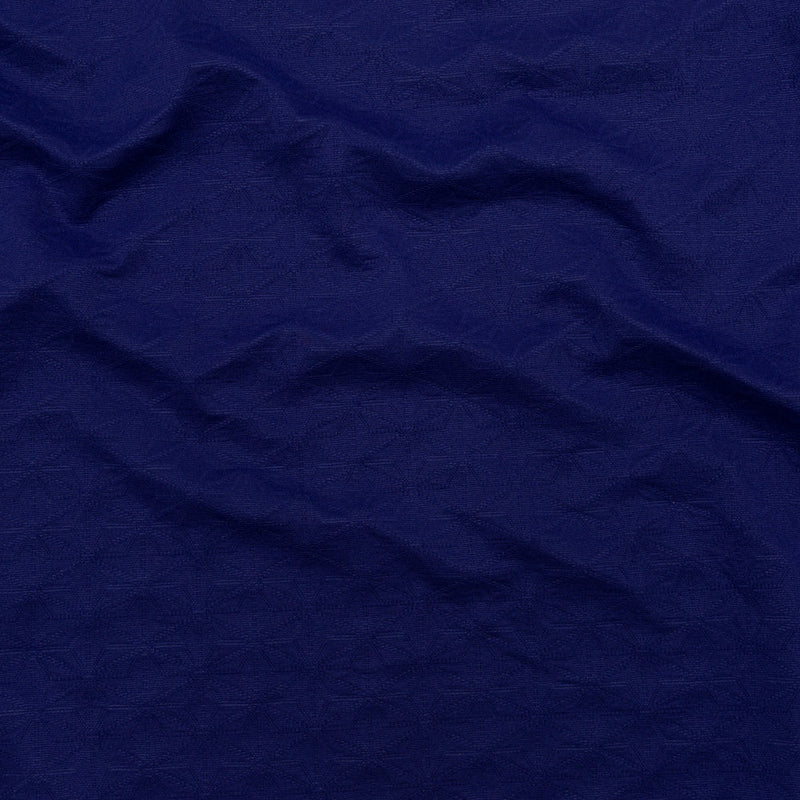 Italian Heathered Gray and Spectrum Blue Geometric Stretch Quilted Knit Coating