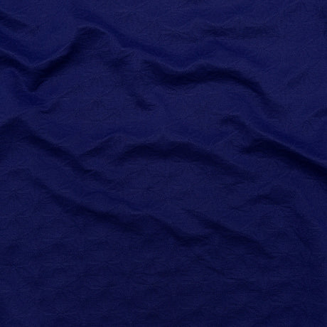 Italian Heathered Gray and Spectrum Blue Geometric Stretch Quilted Knit Coating