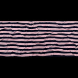 Cameo Pink and Evening Blue Awning Striped Polyester Jersey