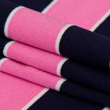 Wild Orchid and Evening Blue Awning Striped Polyester Jersey