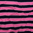 Wild Orchid and Evening Blue Awning Striped Polyester Jersey