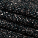 Deep Forest, Raven and Bone White Herringbone Boucle Wool Tweed