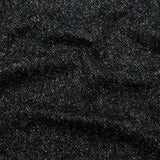 Deep Forest, Raven and Bone White Herringbone Boucle Wool Tweed