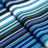 Zulu Stripes Poly Spandex Fabric - Red Multi, Blue Multi, Wide Horizontal Stripes, 58-60" Width (1 Yard)