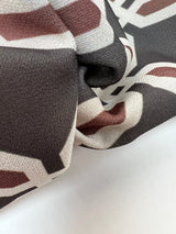 Printed Polyester Geometric Gray Beige